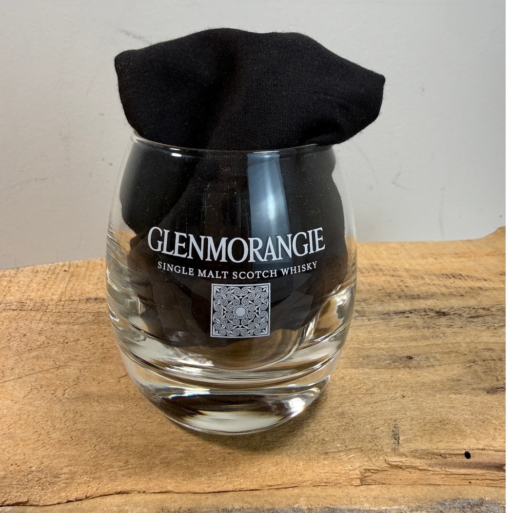 Glenmorangie Single Malt Scotch Whisky Tumbler Glass Weighted Base Logo Etched